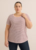 Curvy-Fit Striped Short-Sleeve Crew-Neck Tee