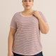 Curvy-Fit Striped Short-Sleeve Crew-Neck Tee