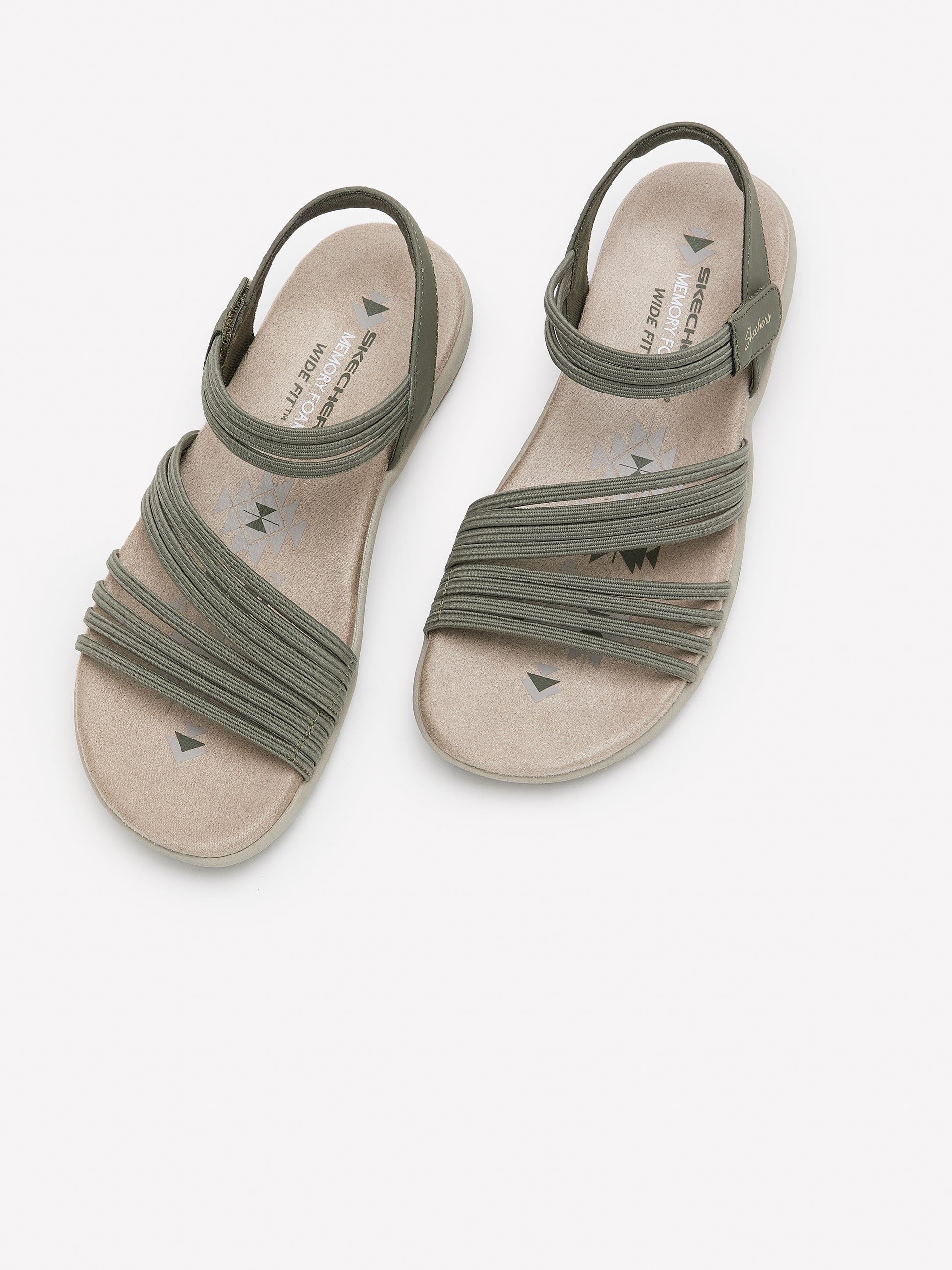 Wide Width, Reggae Slim Coffee Run Stretch Sandal - Skechers