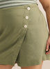 Linen-Blend Buttoned Skort