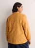 Yellow Embroidered A-Line Blouse with Split Ruffled Collar