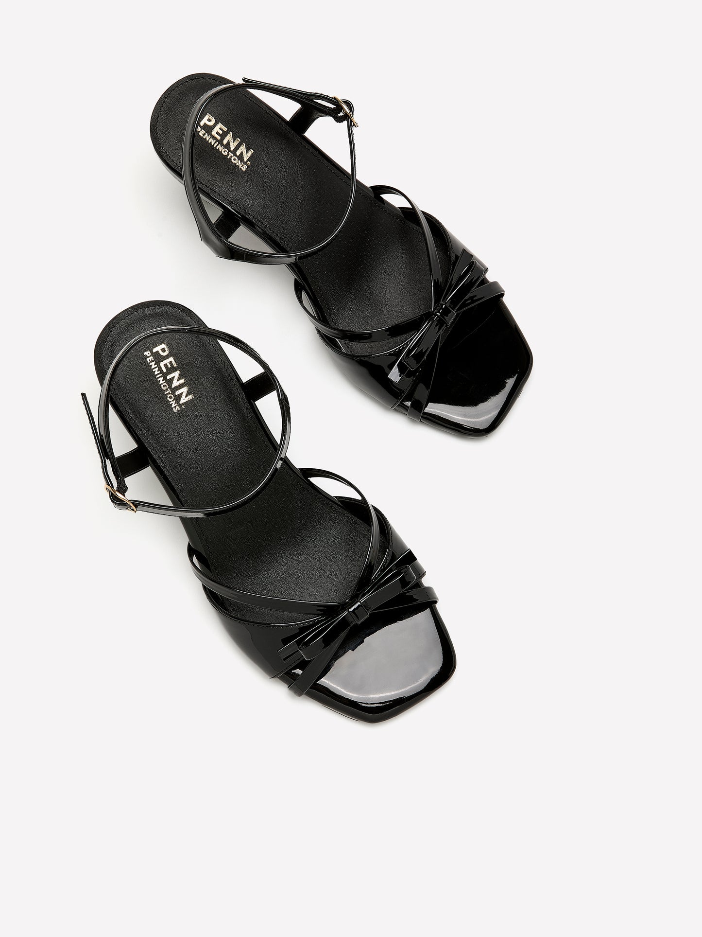 Extra Wide Width, Faux Leather Kitten-Heel Sandal with Bow