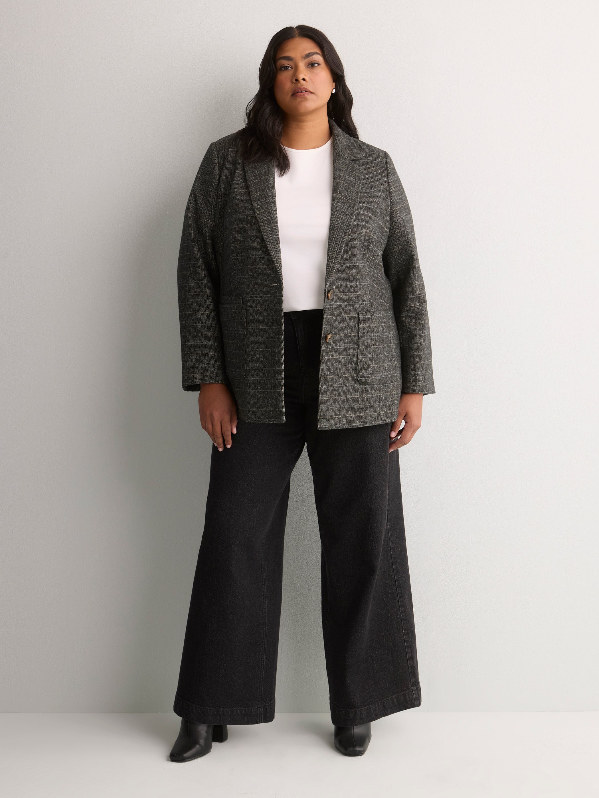 Charcoal Twill Winter Blazer