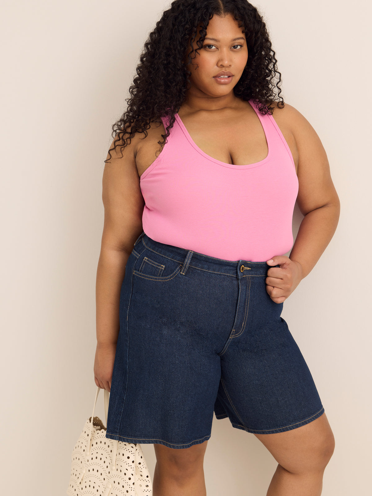 Scoop-Neck Ribbed Knit Tank Top
