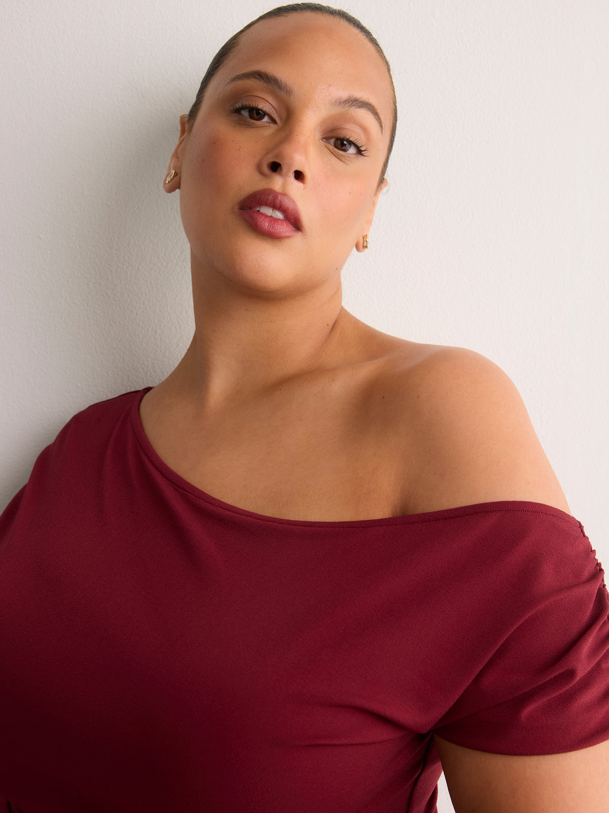 Asymmetrical Off-Shoulder Midi Dress - Addition Elle