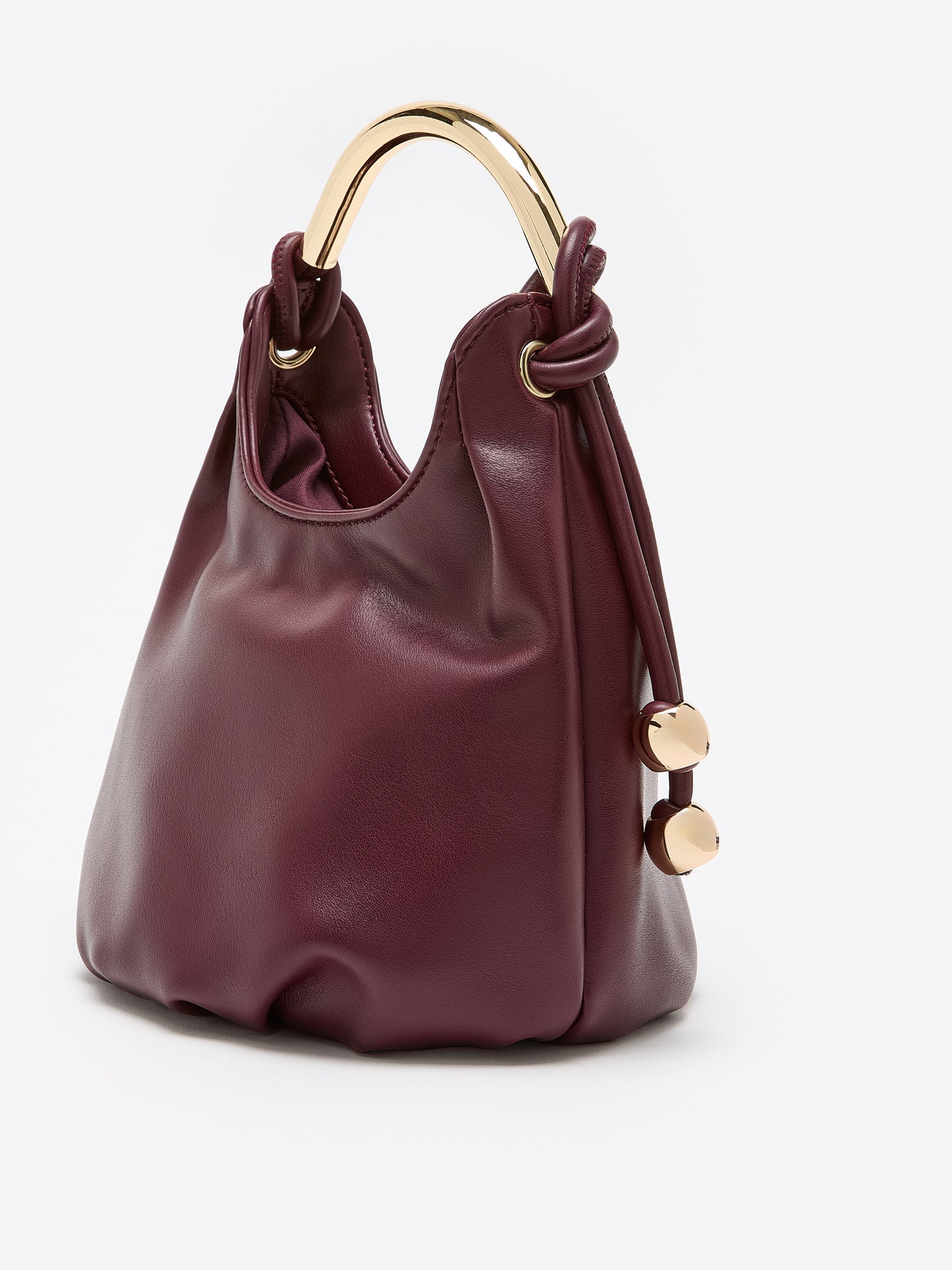 Faux Leather Dressy Bag with Golden Handle - Addition Elle