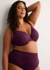 Underwire Dotted Microfibre Padded Plunge Bra with Lace - Déesse