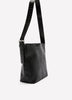 Black Faux Leather Croco Bucket Bag