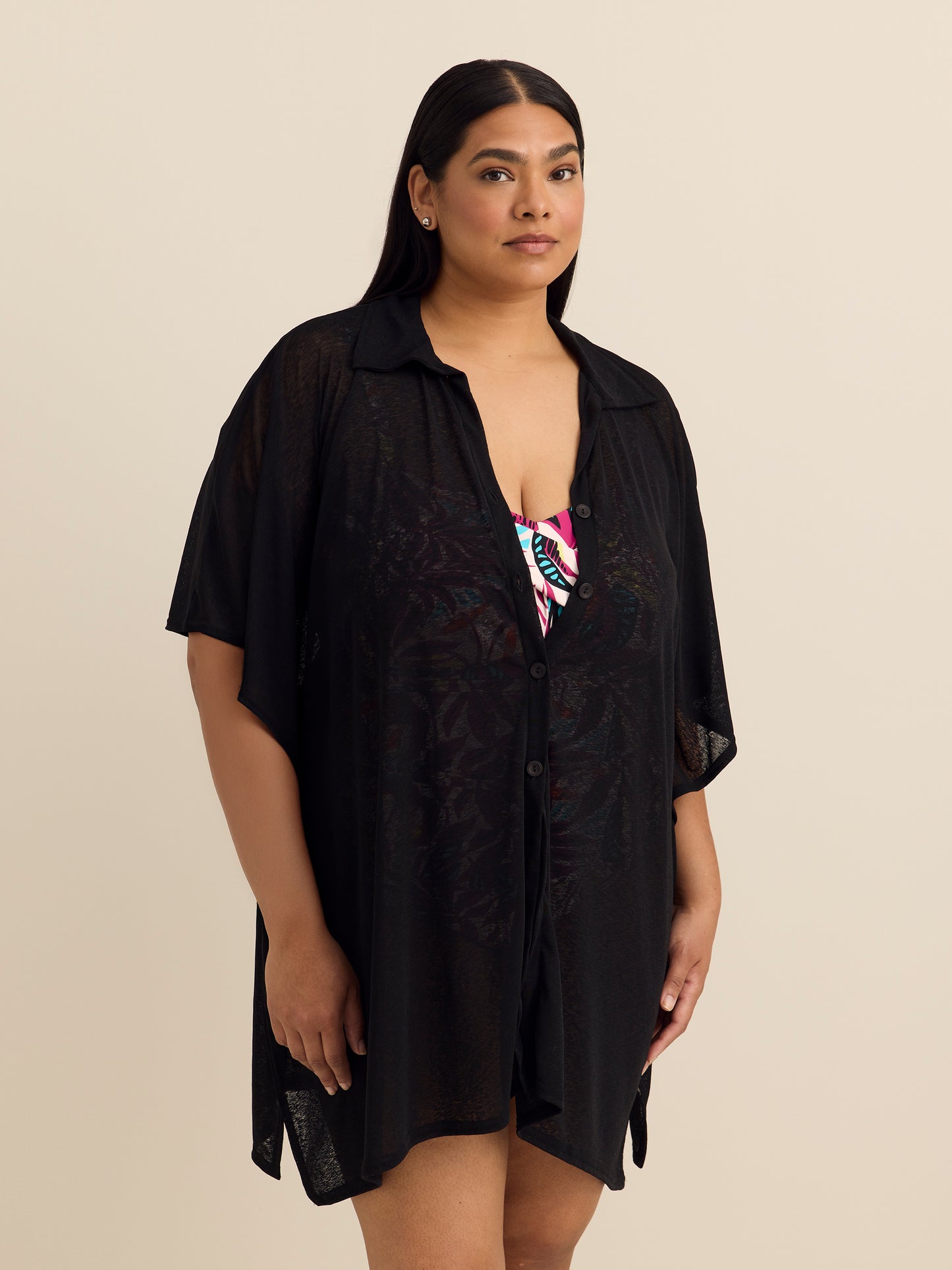 Lightweight Buttoned-Down Cover-Up Dress - Cover Me