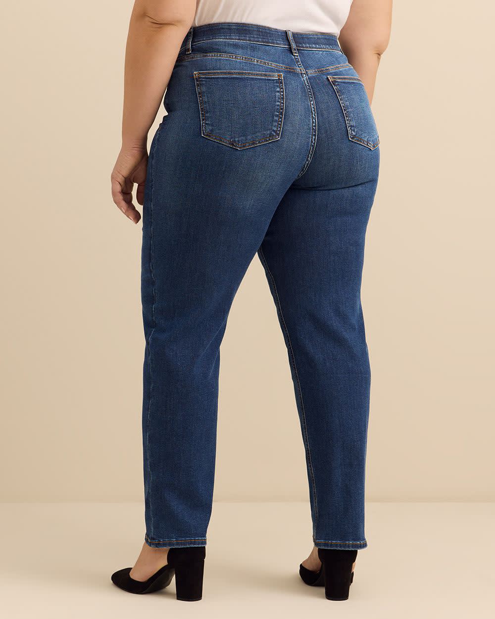 Classic-Fit Straight-Leg Mid-Rise Jean with Tummy Control - d/C JEANS