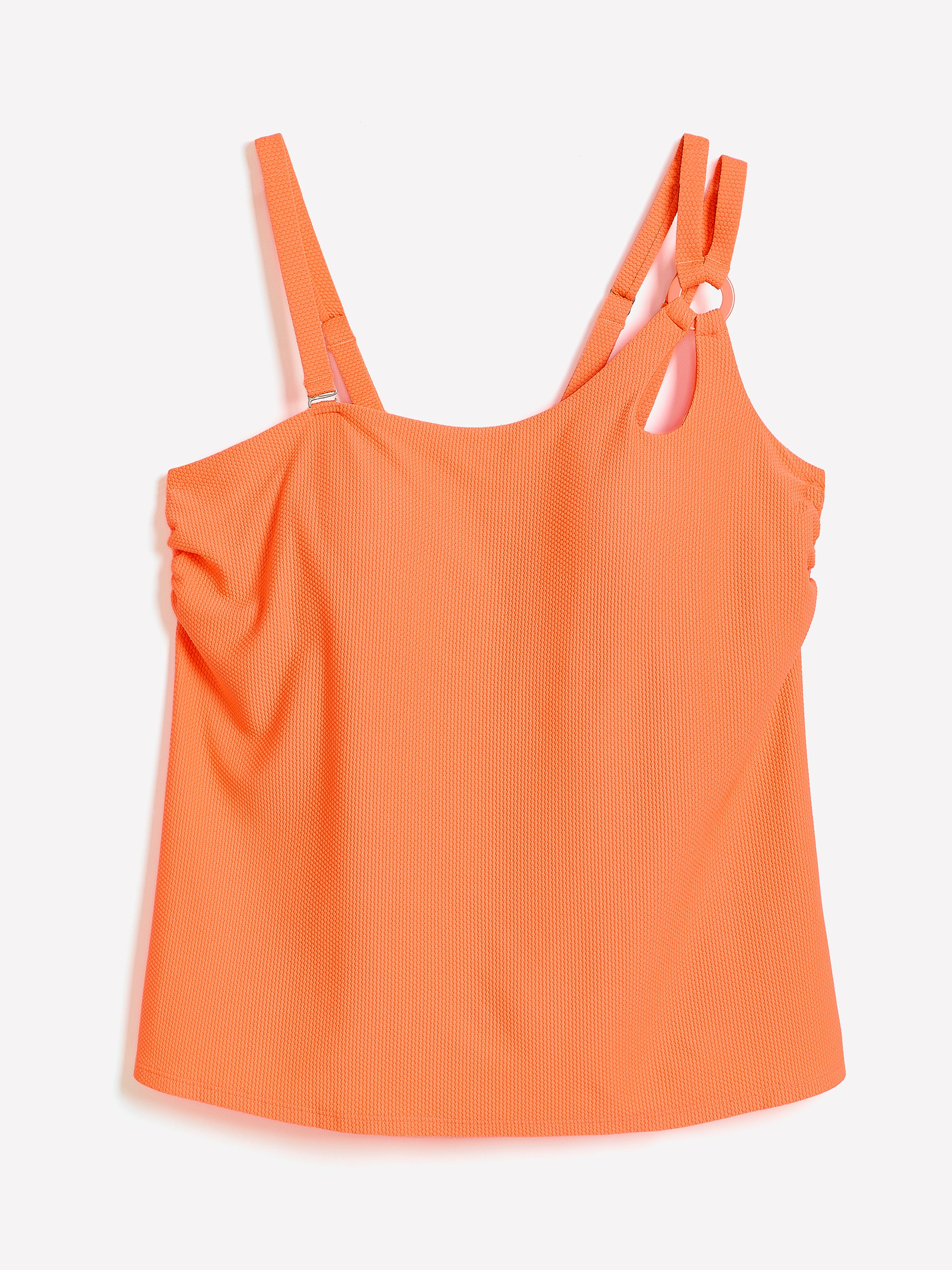 Honeycomb Textured Tankini Top with Convertible Straps