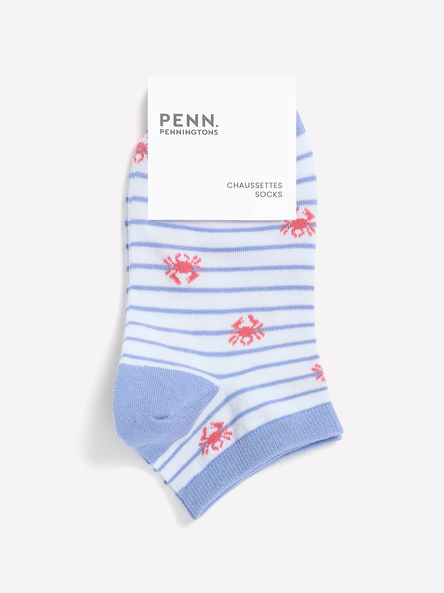 Striped Ankle Socks with Sea Animal Print