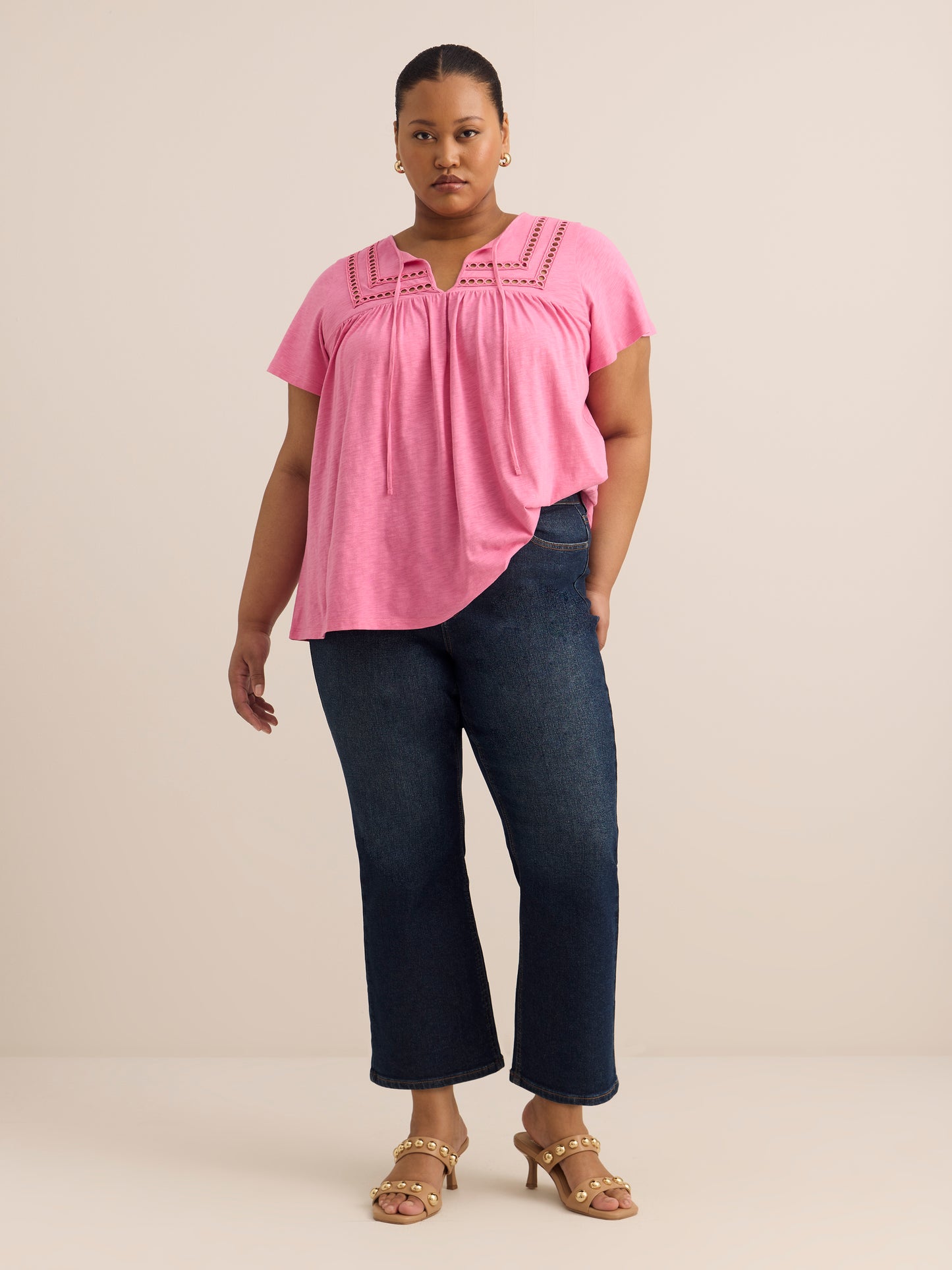 Slight Swing-Fit Crochet-Insert Top