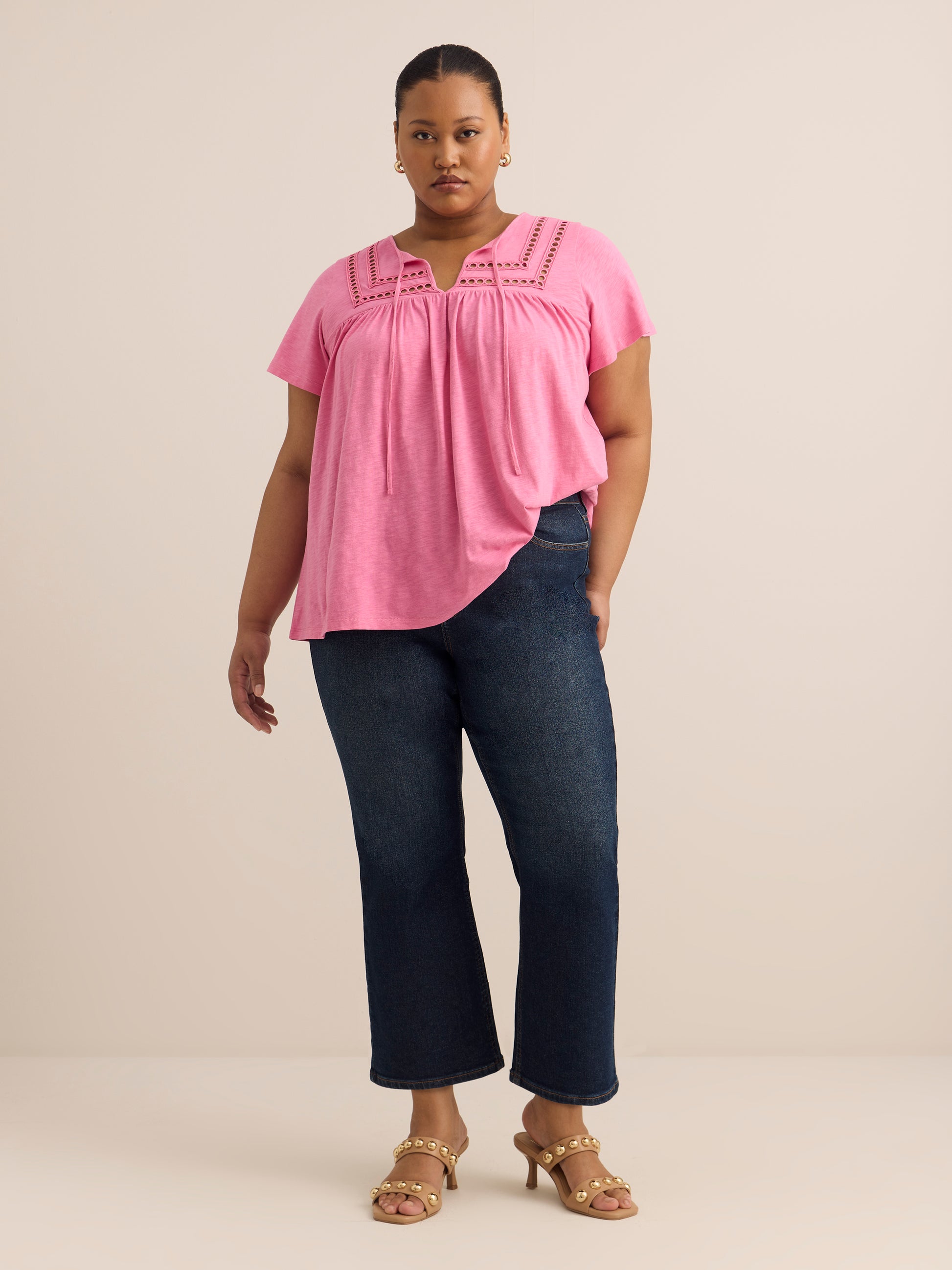 Slight Swing-Fit Crochet-Insert Top