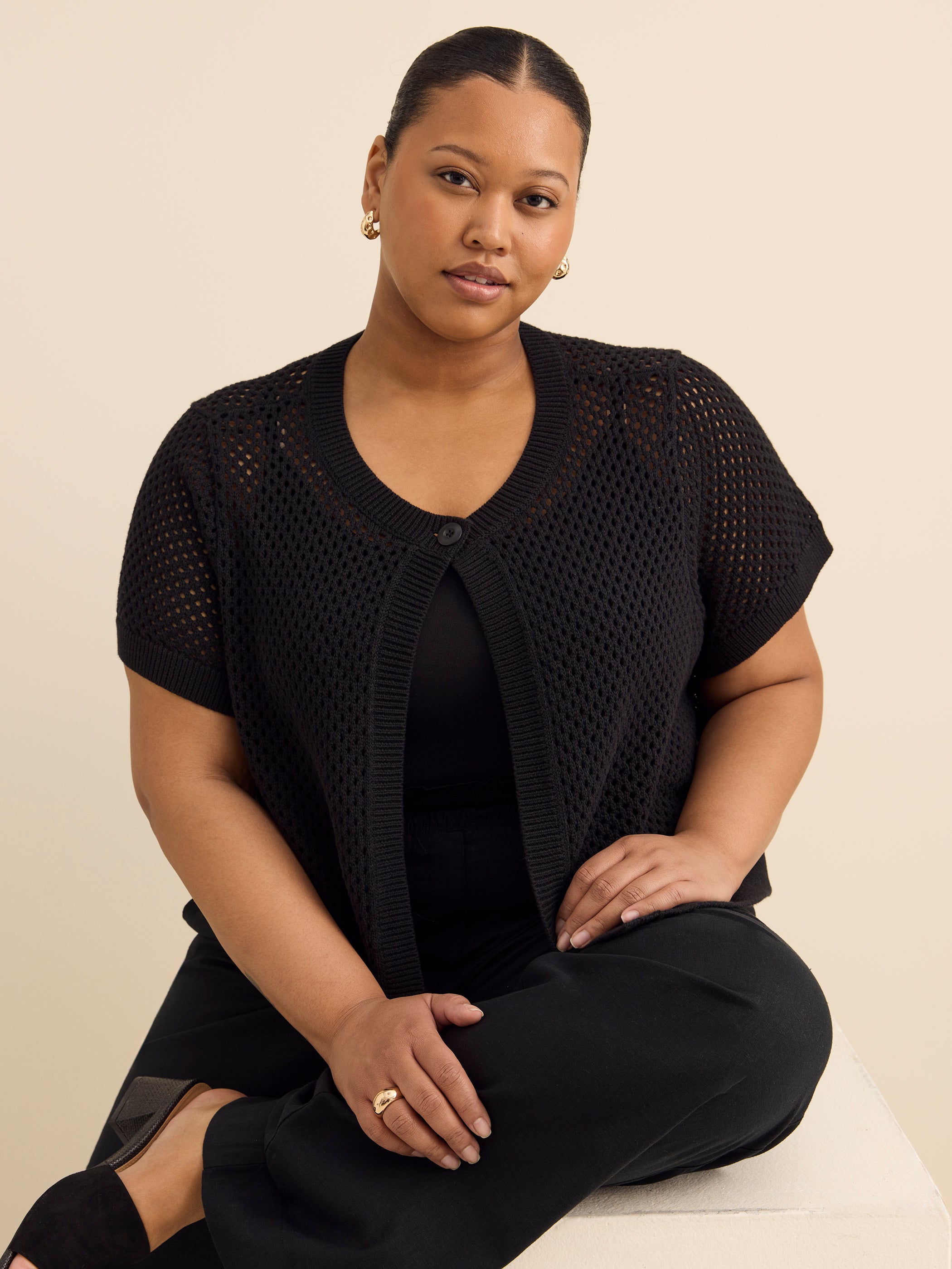 Solid Linen Blend Wide Leg Pant