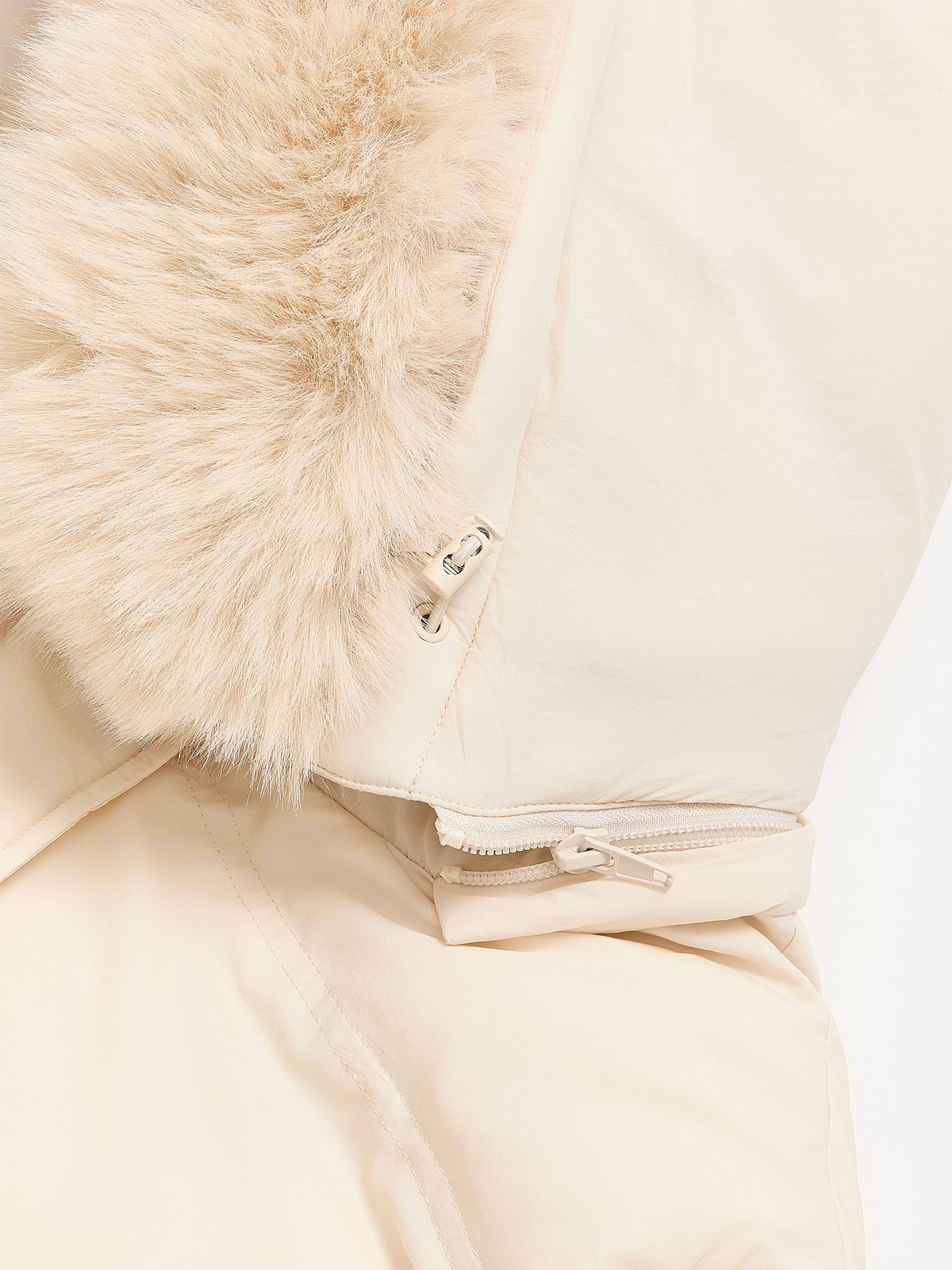 White Quilted Snow Jacket with Removable Hood - Active Zone