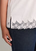 Straight-Fit Short-Sleeve Crew-Neck T-Shirt with Lace Hem