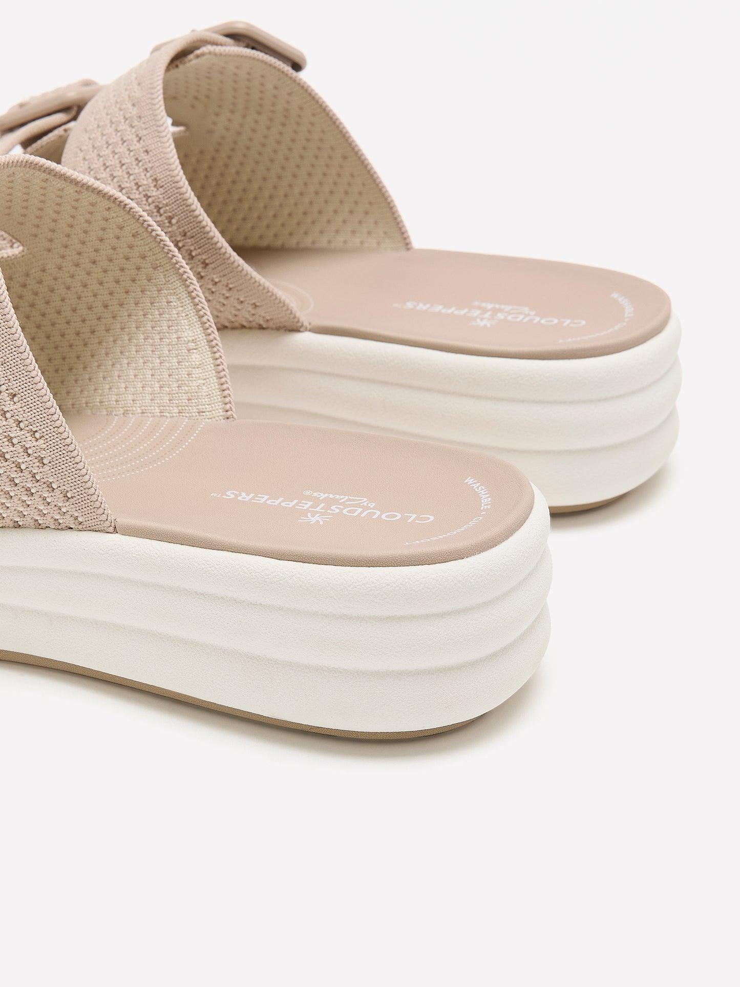 Wide Width, Double Buckle Drift Faye Slip-On Sandal - Clarks
