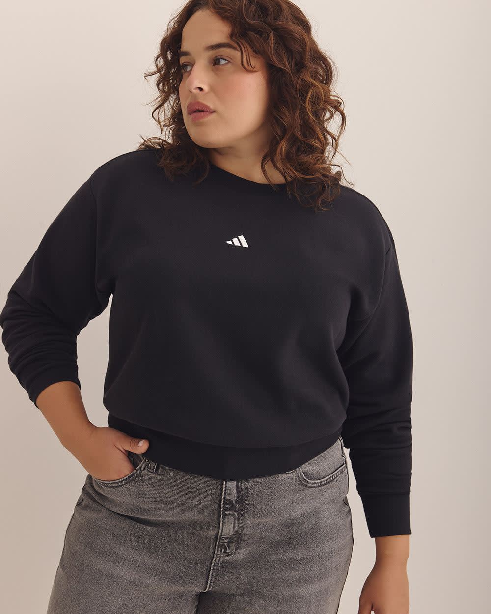 Black Feel Cozy Sweatshirt with Small Logo - adidas