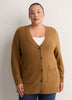 Straight-Fit V-Neck Tunic Cardigan