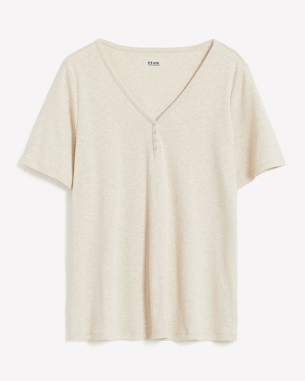 Girlfriend-Fit Ribbed Tee - PENN. Essentials