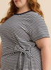 Responsible, Striped Short-Sleeve Dress with Knot