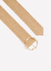 Natural Straw Elastic Belt with Round Buckle
