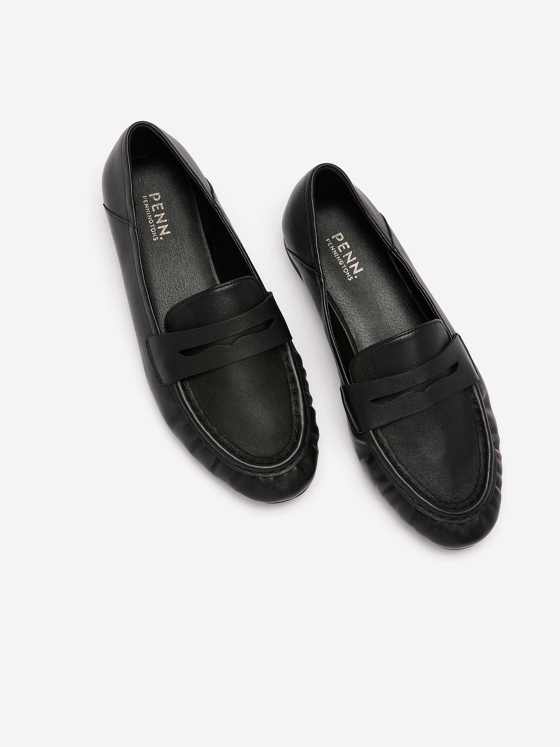 Extra Wide Width, Black Leather Loafer