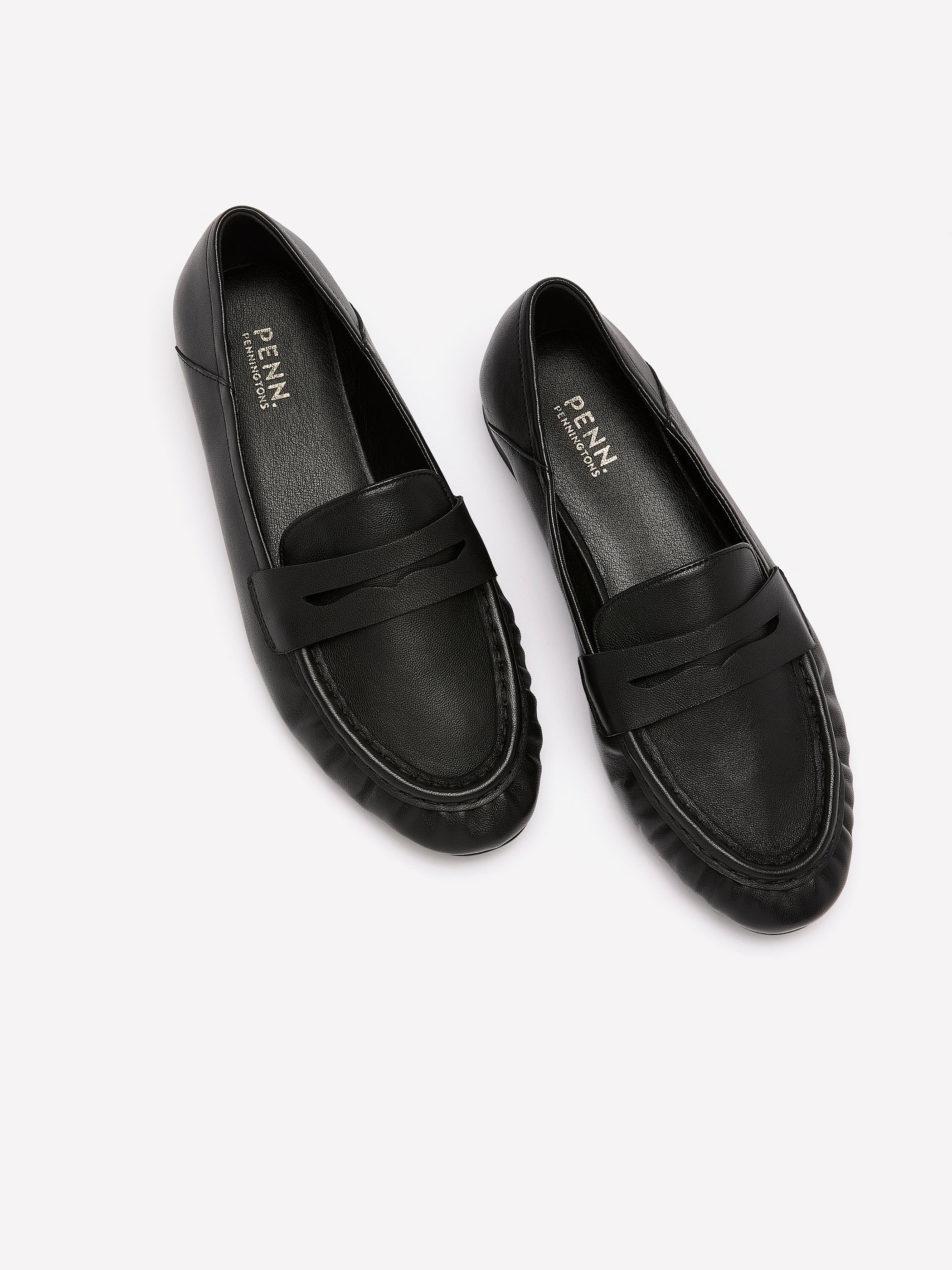Extra Wide Width, Black Leather Loafer