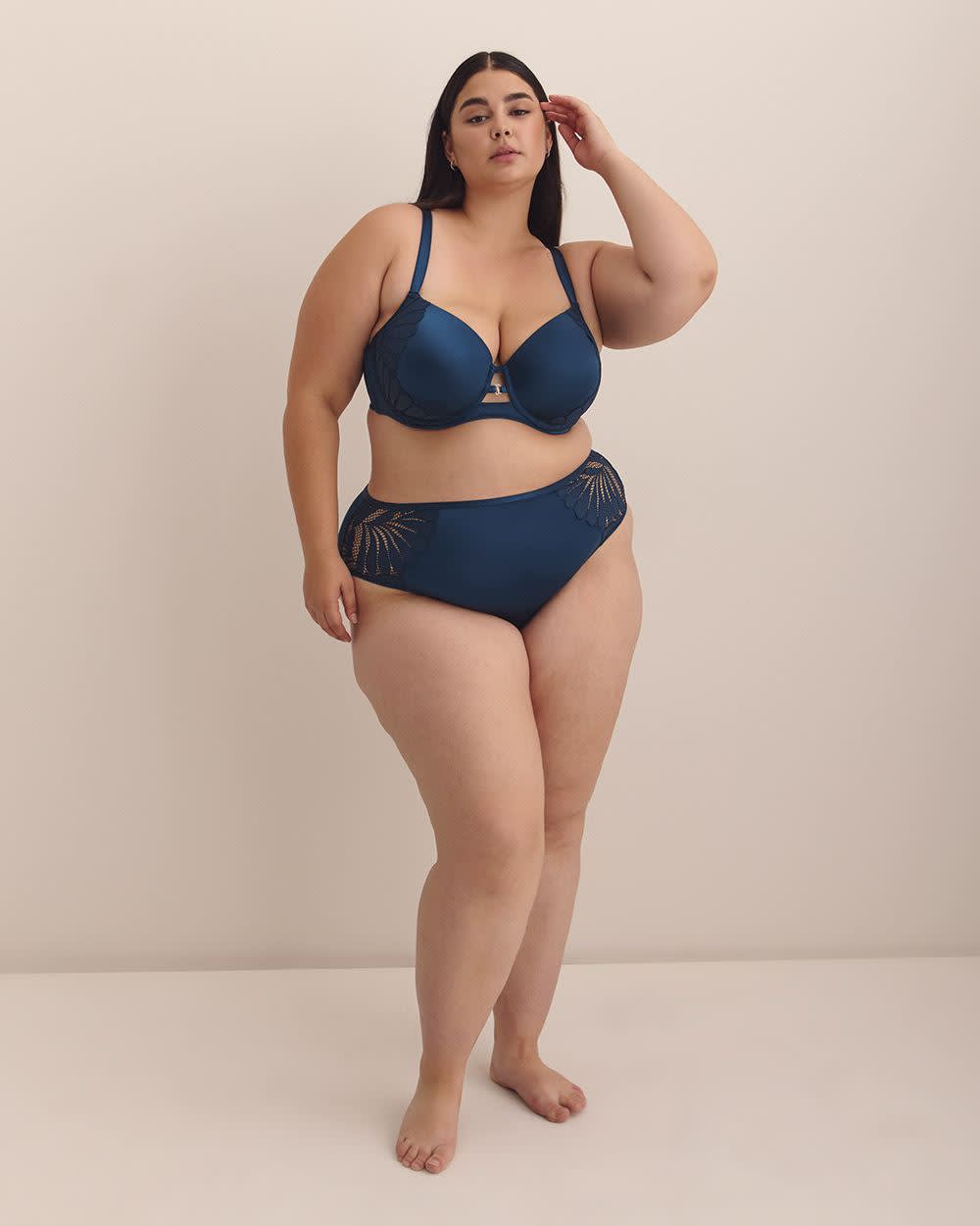 Culotte cheeky bleue avec dentelle - Déesse Collection