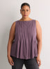 Sleeveless Swing Pintuck Knit Top