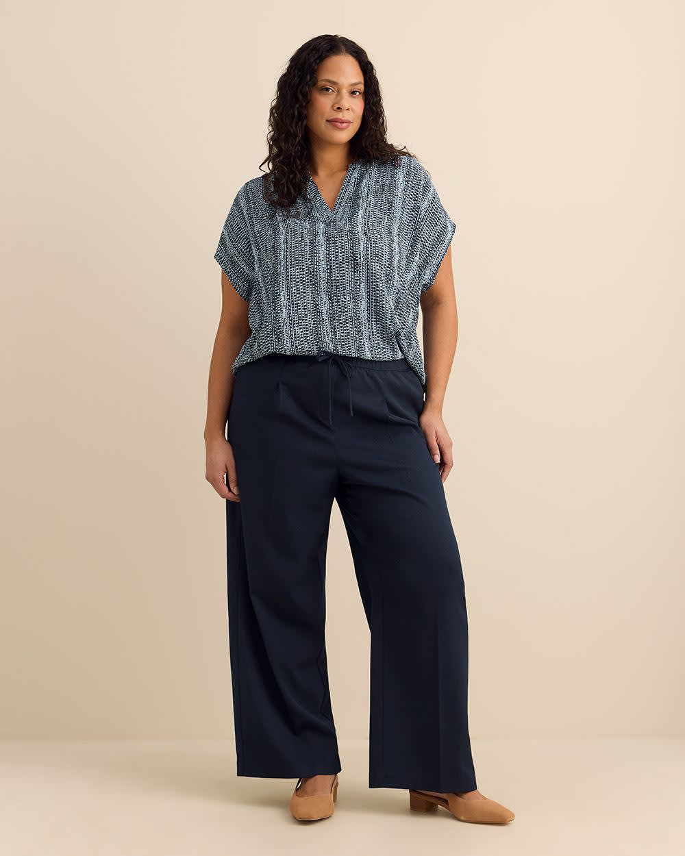 Pull-On Wide-Leg Pant