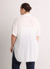 Loose-Fit Short-Sleeve Crinkle Buttoned-Down Tunic
