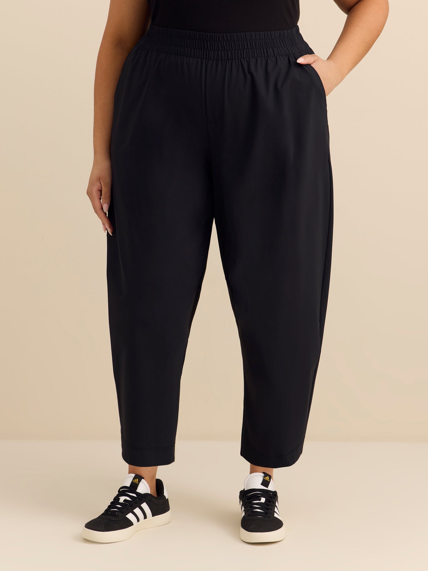 Pull-On Stretch Barrel-Leg Pants - ActiveZone
