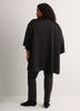 Black Satin Loose Tunic Kimono