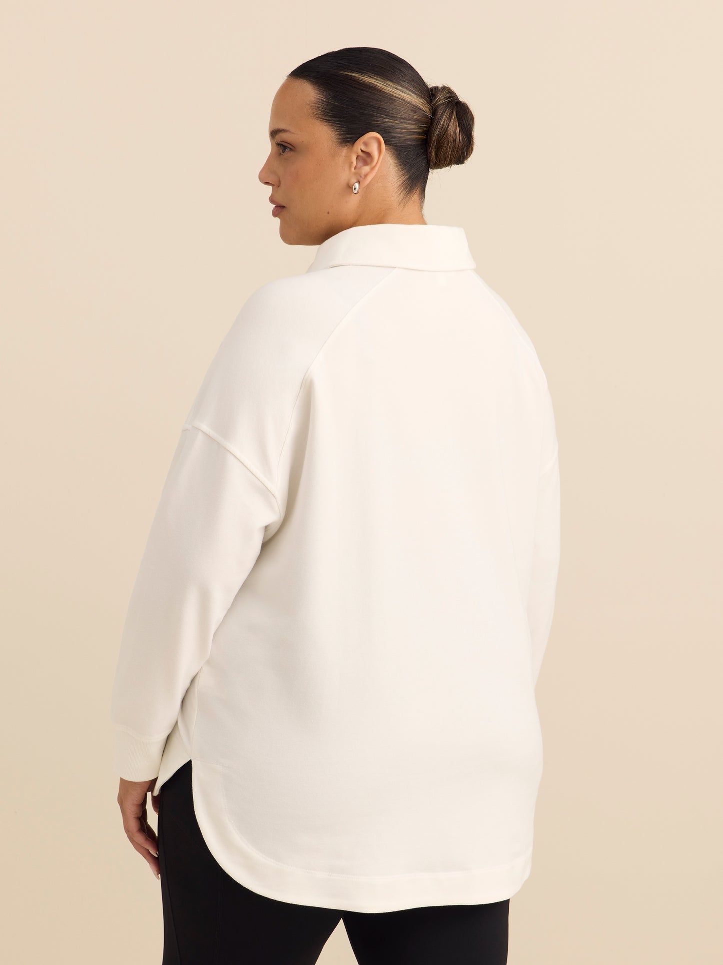 Polo Sweatshirt with Tulip Hem - ActiveZone