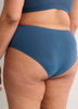 Cheeky Blue Microfibre Brief with Embroidered Mesh - Déesse