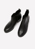 Extra Wide Width, Black Leather Zipper Ankle Bootie