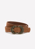 Denim Belt with Embellished Buckle