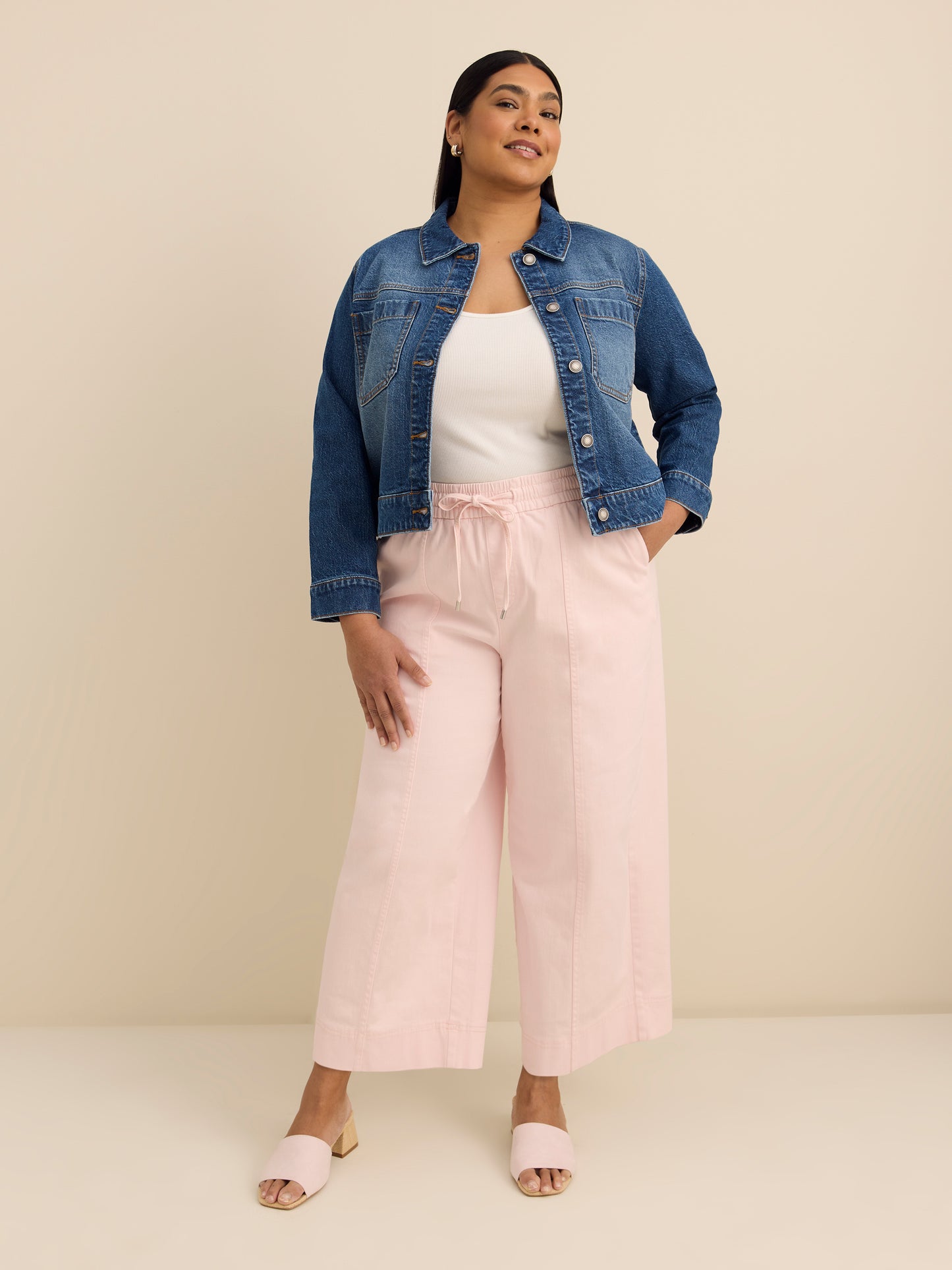 Cropped Wide-Leg Mid-Rise Jeans - d/C JEANS