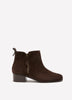 Extra Wide Width, Brown Suede Zipper Ankle Bootie