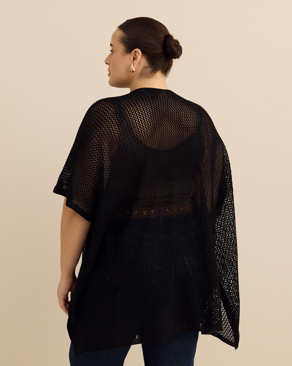 Open Stitch Knit Cape