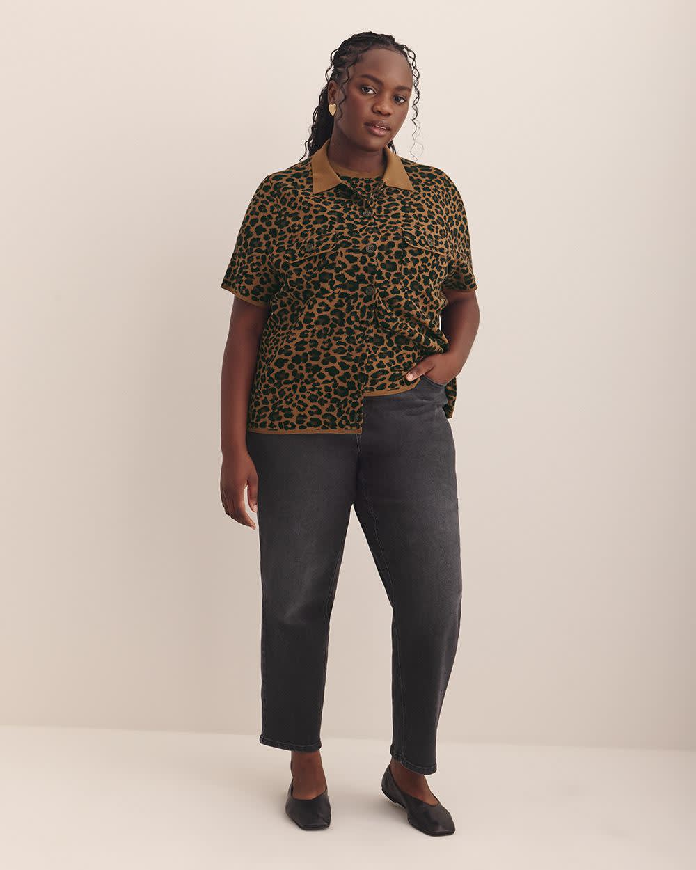 Cardigan en tricot à manches courtes - Addition Elle