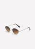 Round Silver Metal Sunglasses