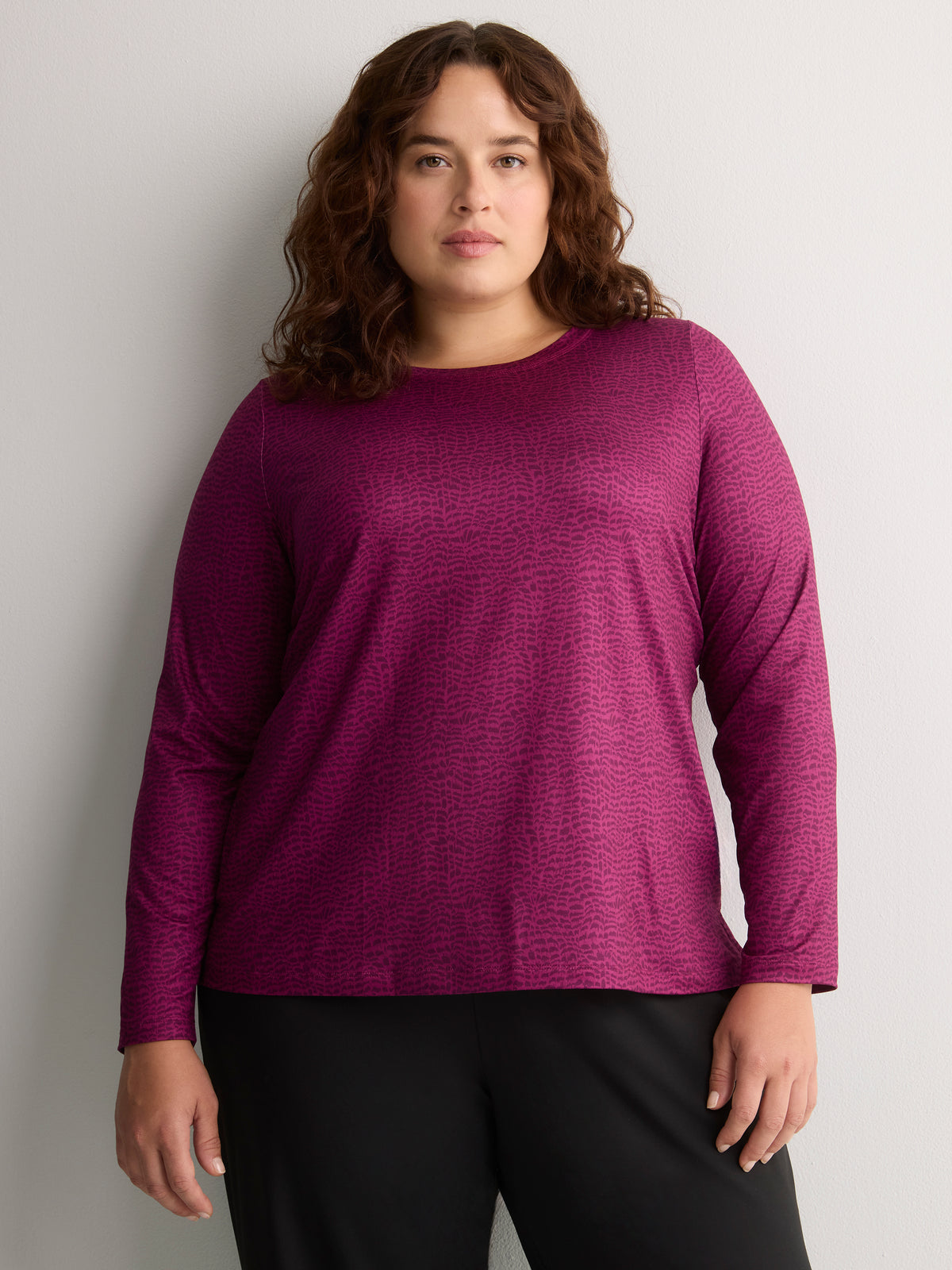 Responsible, Croco-Print Long-Sleeve T-Shirt with Back Insert - Active Zone