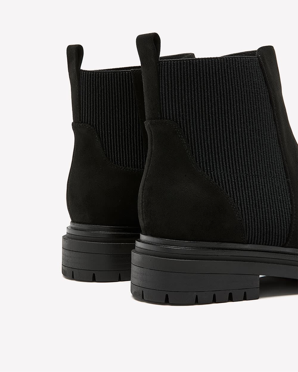 Extra Wide Width, Chunky Black Chelsea Bootie