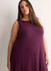 Responsible, Ribbed Sleeveless Boat Neck Swing Dress