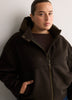 Unlined Coat with Puffer Hood
