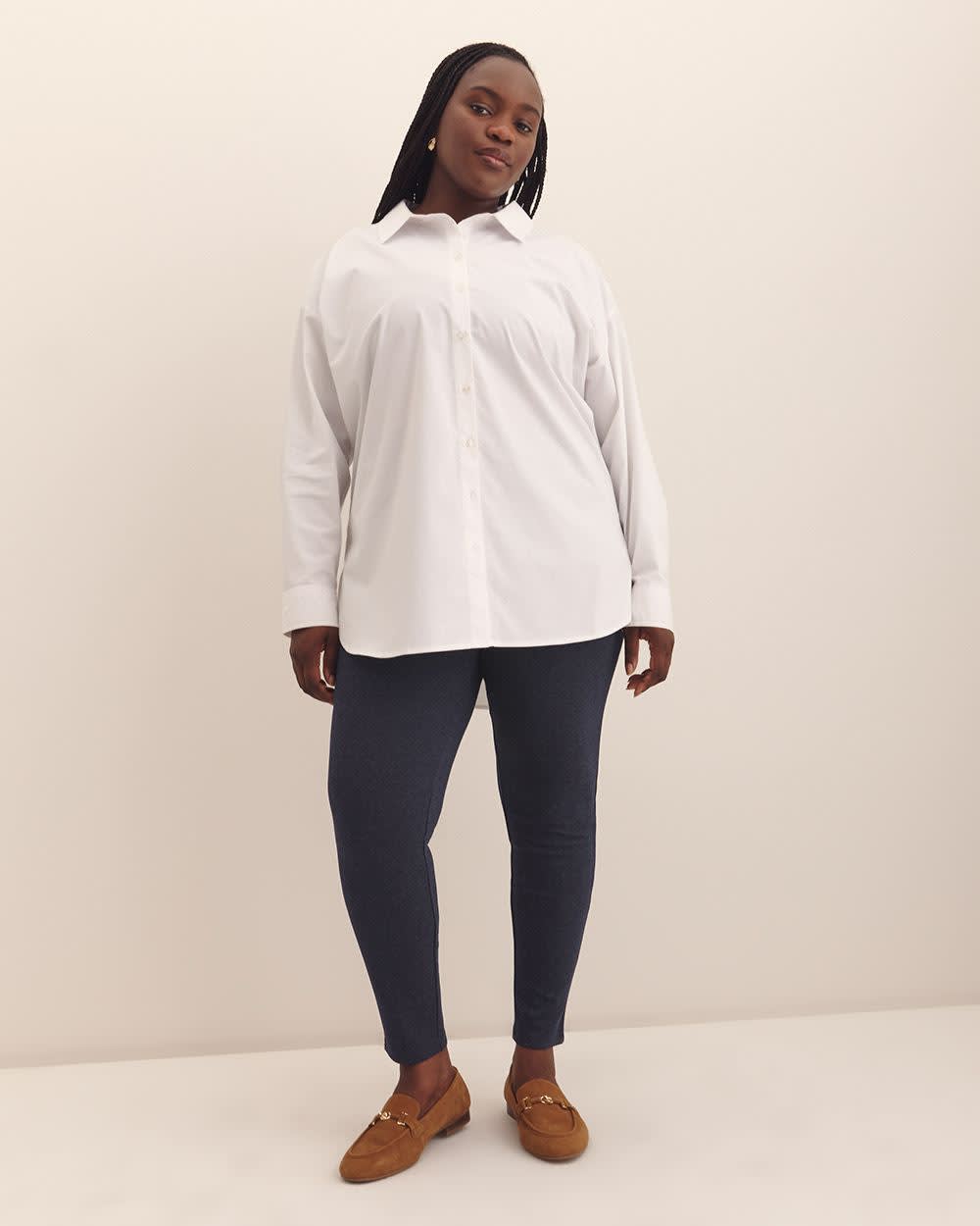 Heather Blue Ponte de Roma Legging with Pockets