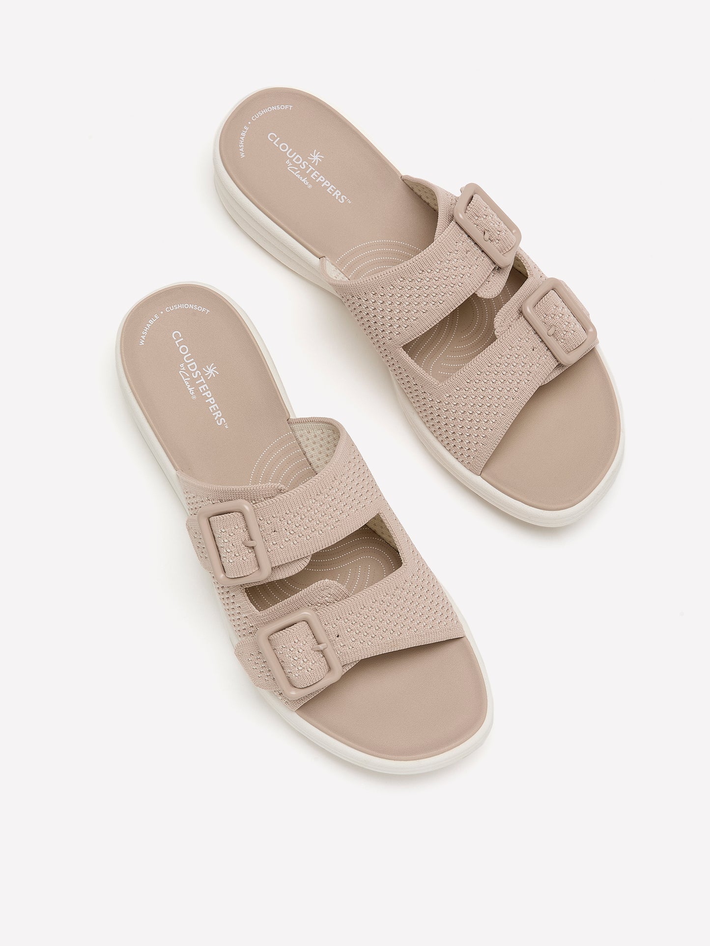 Wide Width, Double Buckle Drift Faye Slip-On Sandal - Clarks